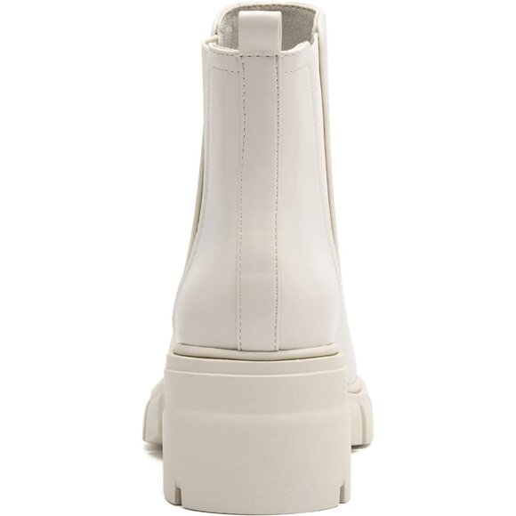 Stylish Women's Platform Chelsea Ankle Boots - Comfort and Elegance in Cream - Picture 5 of 7